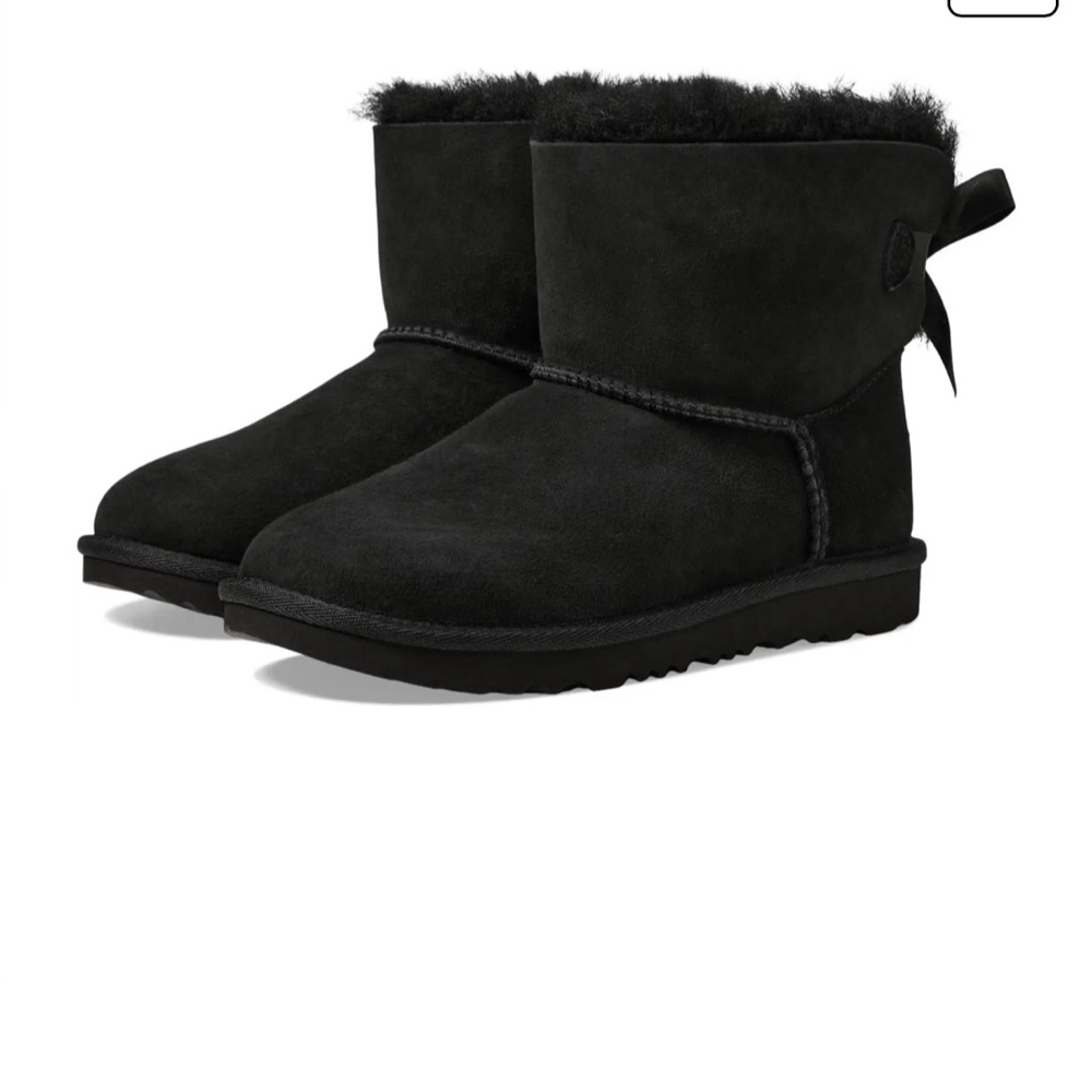 UGG Little Kids Mini Bailey Black Bow Boots - Size 12. Very Good Used Condition!